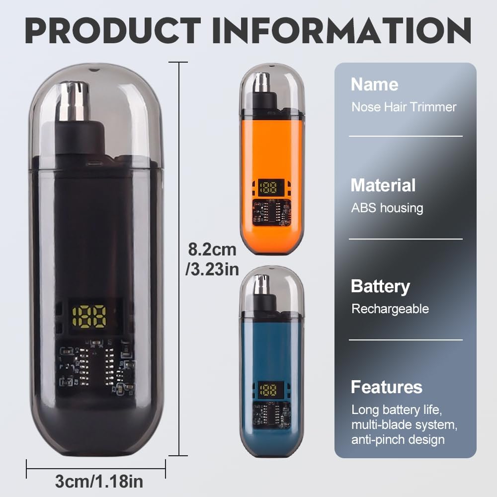 Ultimate 2-In-1 Nose Hair Trimmer For Effortless, All-Day Comfort,Electric Nose Hair Trimmer