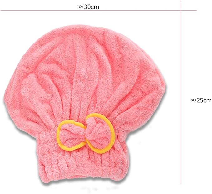 3Pcs Microfiber Hair Drying Turban with Button & Loop, Soft Coral Velvet, Highly Absorbent Fast Drying Head Wrap