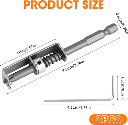 2Pcs Spring-Loaded Anti-Drop Screwdriver Bit Holder Clamp - Single-Hand Operation