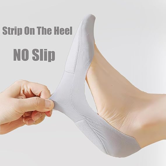 6Pairs No Show Socks Cushioned Anti-Slip Unisex