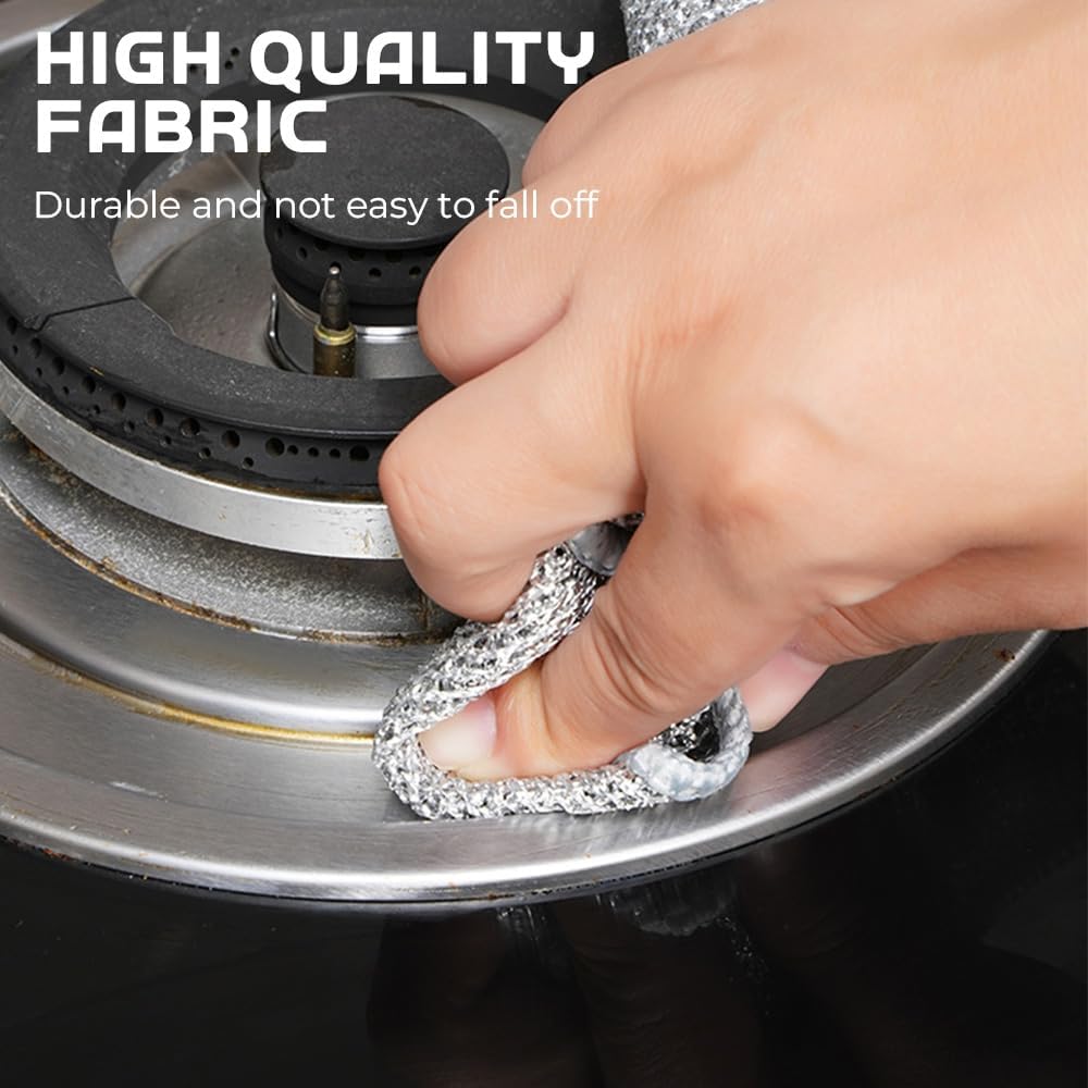 10Pcs Multipurpose Wire Dish Rags, Premium Scrubbing Non-Scratch Wire Dishcloths for Dishes