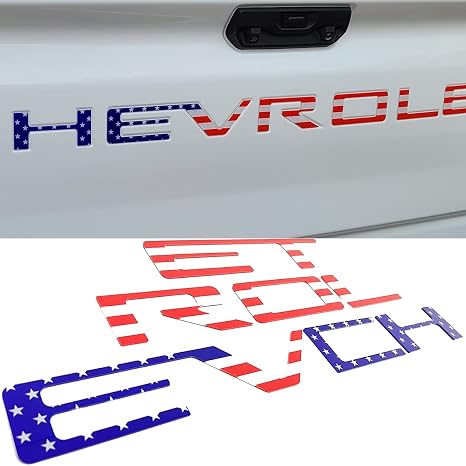 Tailgate Inserts Letters Compatible for 2019-2025 Sverado, 3D Raised & Strong Adhesive Decals Letters