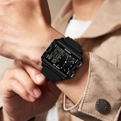 Unisex Analog-Digital Fashion Watch, Waterproof Luminous Multi-Function
