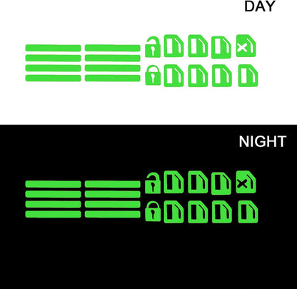 2 Sheets Control Switch Luminous Sticker for Car Outer Door Handle Button