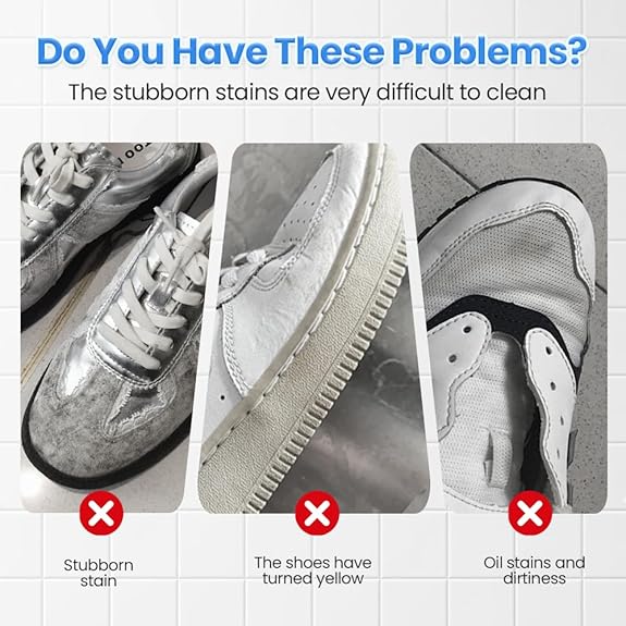 No-Wash White Footwear Cleaner Cream with Sponge for Leather Shoes and Sneakers