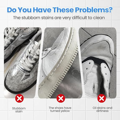 No-Wash White Footwear Cleaner Cream with Sponge for Leather Shoes and Sneakers
