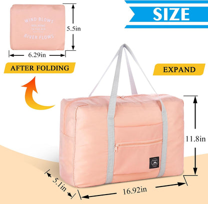 2PCS Foldable Travel Duffel Bag Tote Carry on Luggage Bag