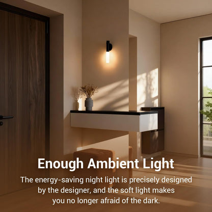 2Pcs Wooden Smart Motion-Sensor LED Night Light / Rechargeable Wall Light