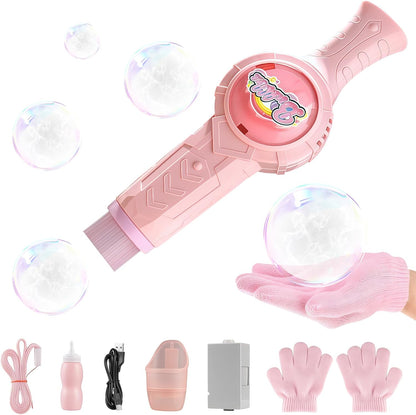 Rechargeable Automatic Smoke Bubble Maker,Colorful Lights & Music