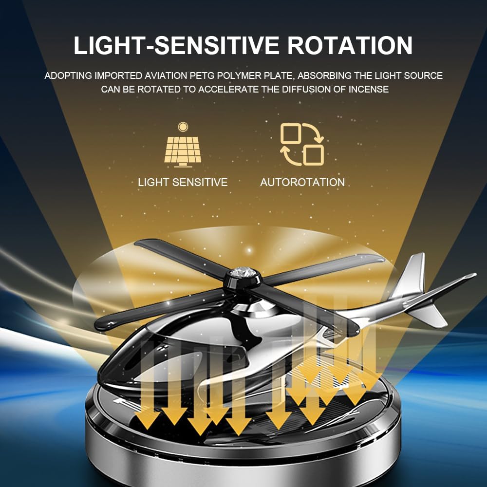 Creative Helicopter Solar Energy Rotating Aromatherapy Aviation Al Alloy Diffuser