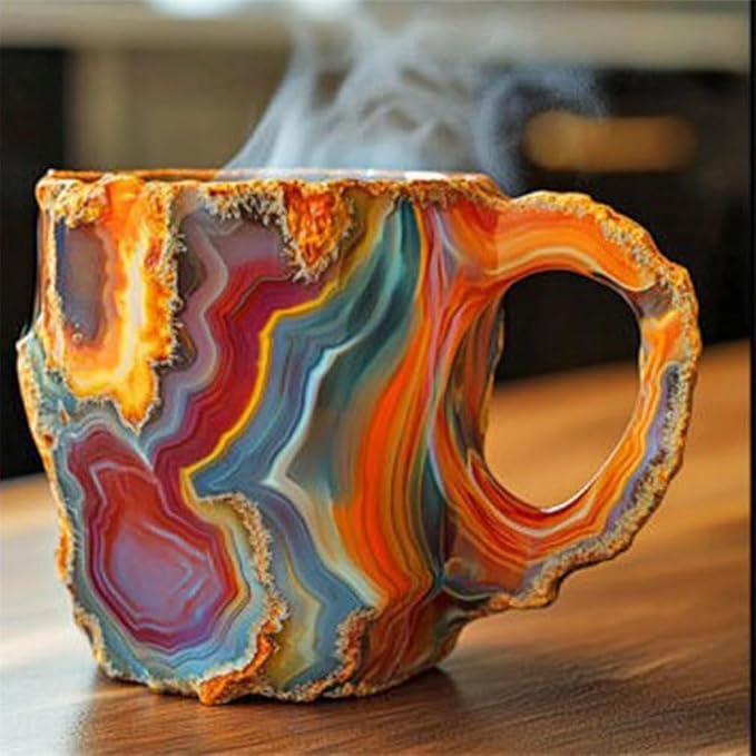 Natural Mineral Crystal Coffee Mug, Realistic 3D Mineral Crystal Coffee Mugs