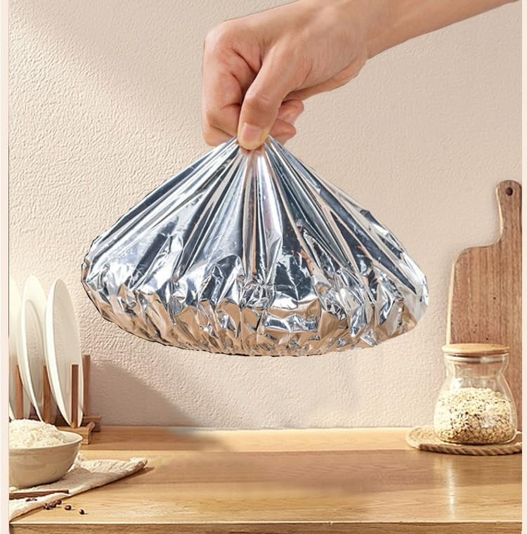 50 Pcs Reusable Aluminum Foil Food Covers Thermal Insulation