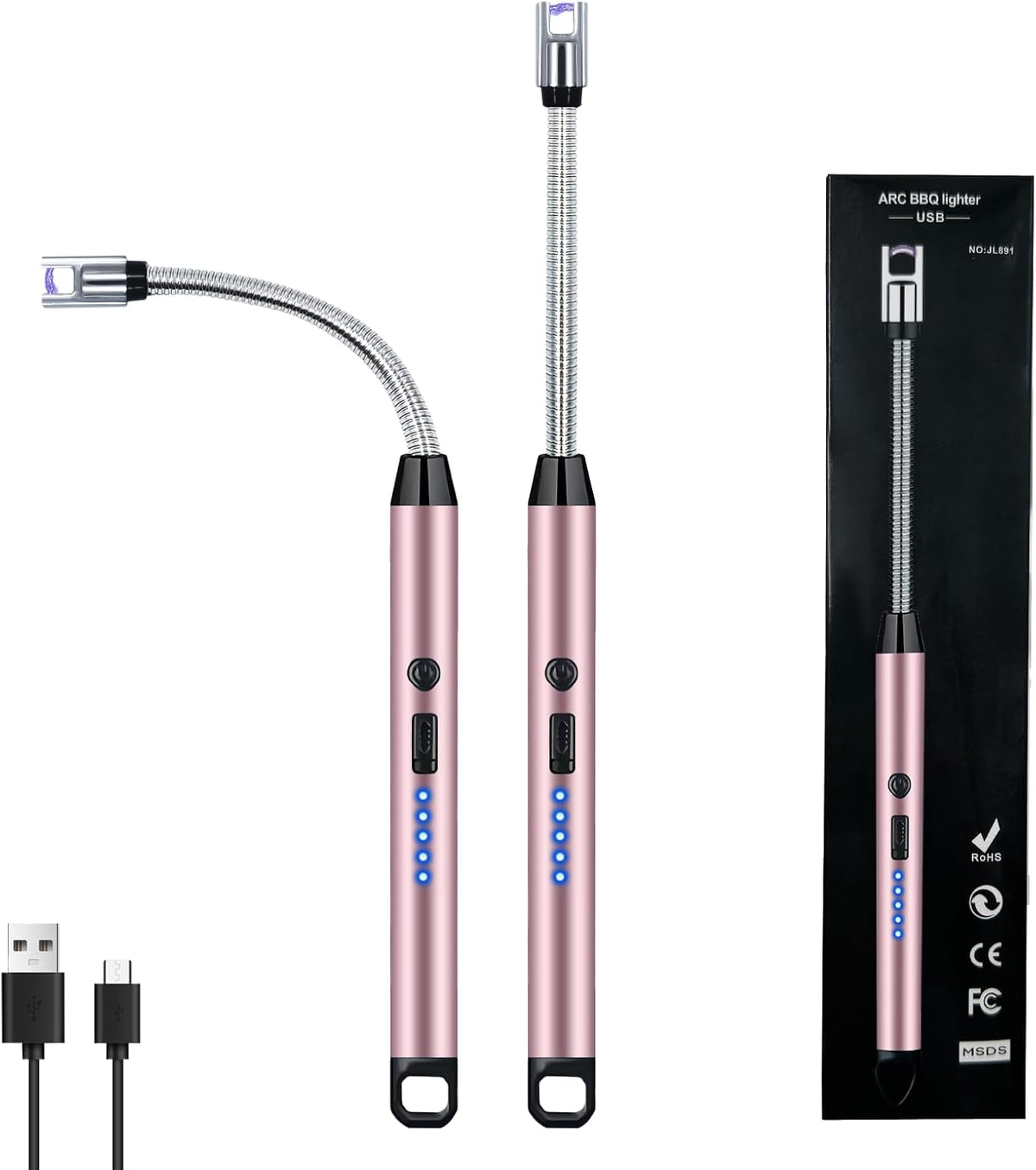 2PCS Lighters Long Stem, 360° Flexible Neck Electric lighters