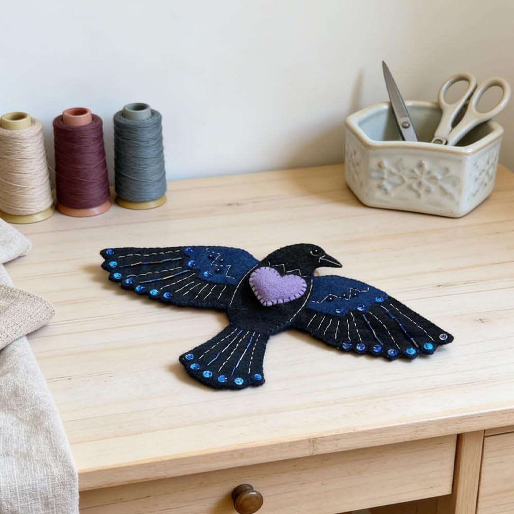 Raven’s Keepsake – Guardian of Stitches with Sewing Accessories
