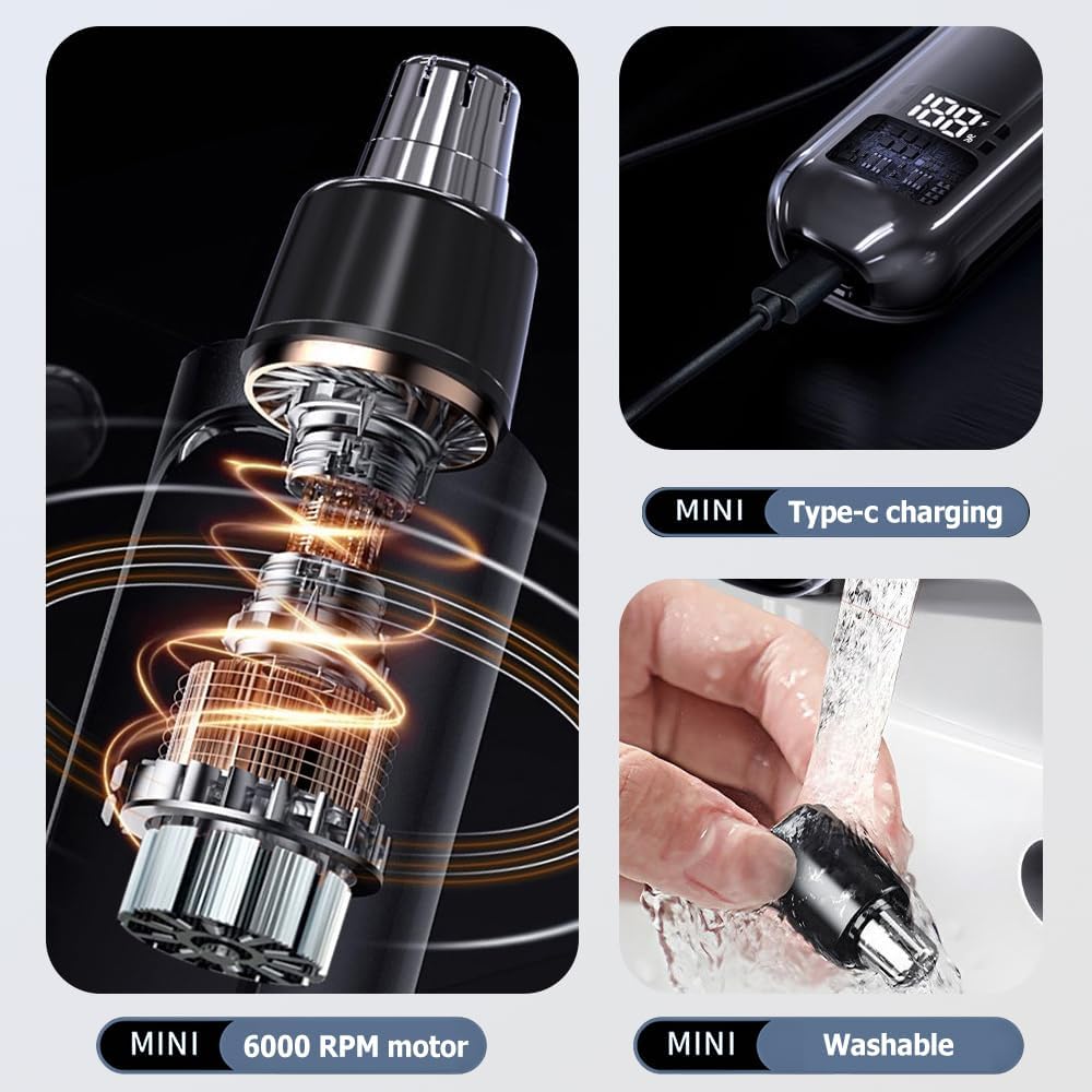 Ultimate 2-In-1 Nose Hair Trimmer For Effortless, All-Day Comfort,Electric Nose Hair Trimmer