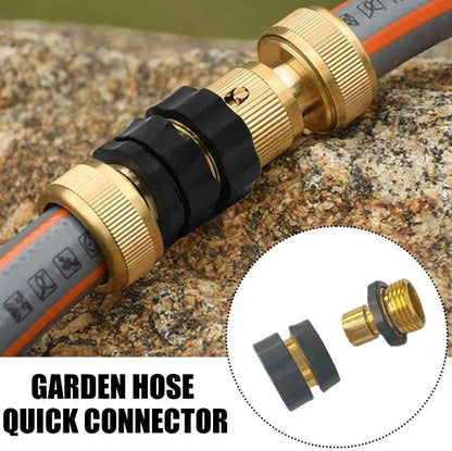 Garden Hose Quick Connectors, Quick-Release Hose Fittings, 3/4-Inch Male & Female Connectors