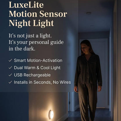 2PCS Improved LED Rechargeable Motion Sensor Light Indoor, Bright & Long-Lasting