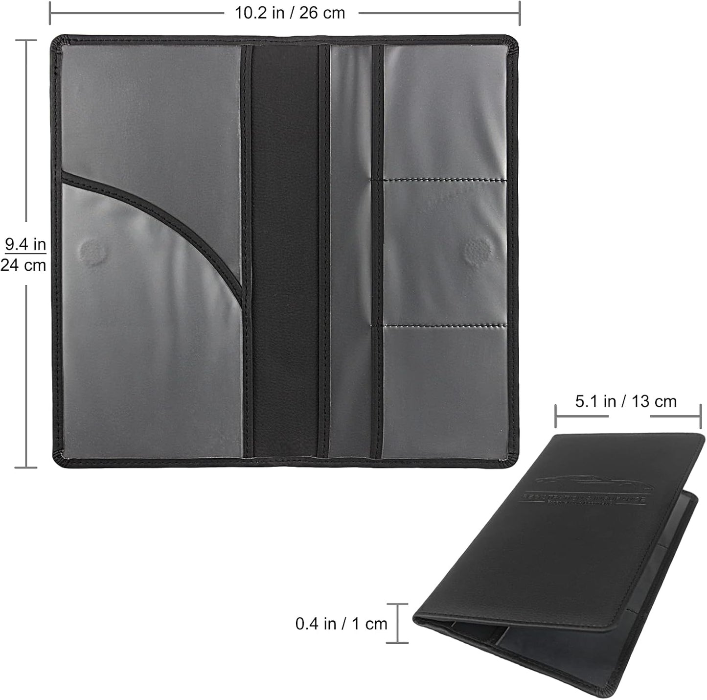 Car Registration & Insurance Card Holder, Magnetic Closure Vehicle Wallet