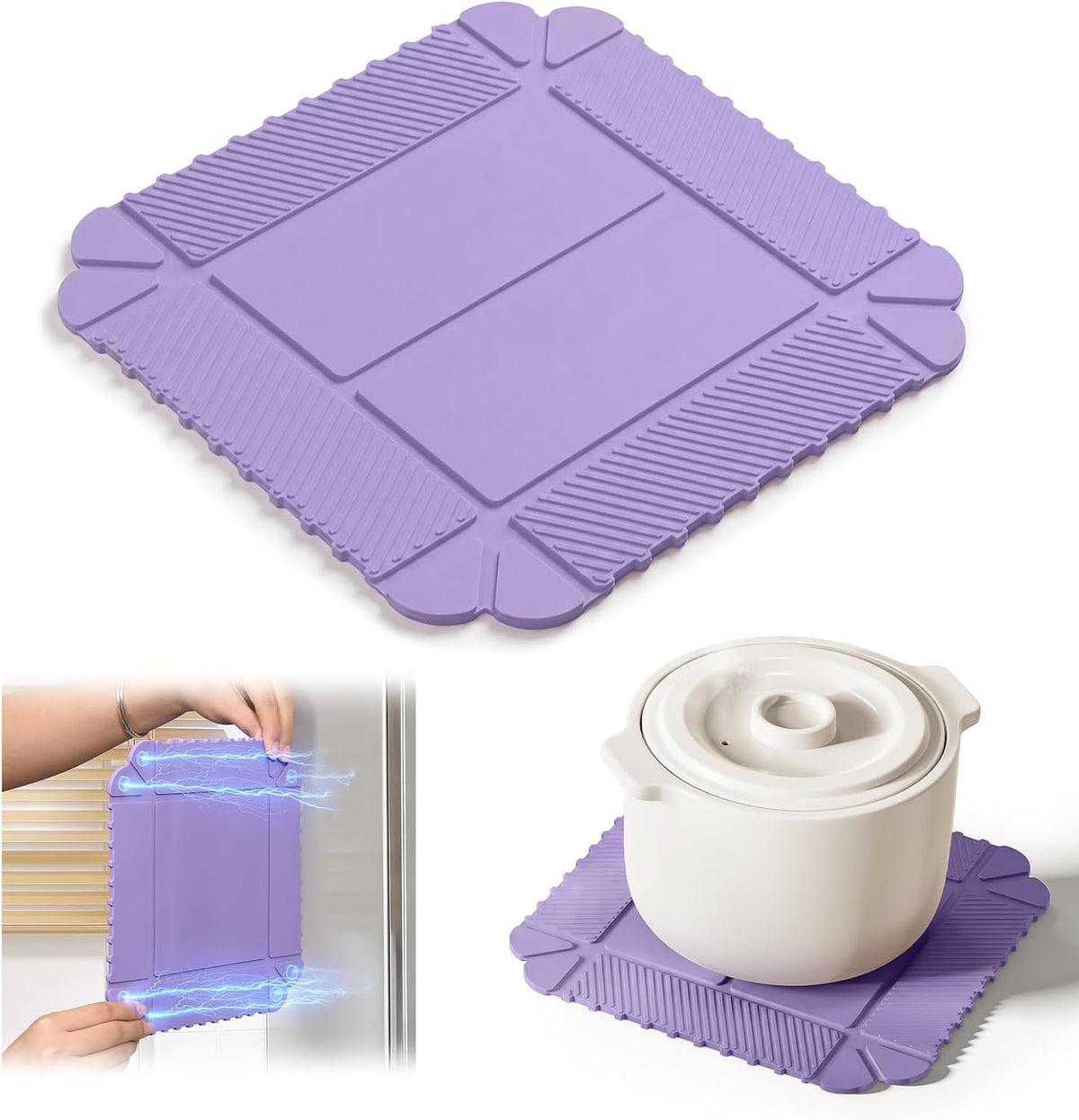 2-in-1 Magnetic Silicone Mat & Foldable Serving Tray, Non-Slip Heat Resistant Waterproof Food Grade