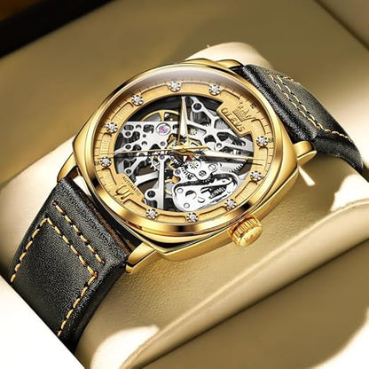 Men's Fully Automatic Mechanical Watch Hollow Wrist Watch for 50M Waterproof Sapphire Crystal
