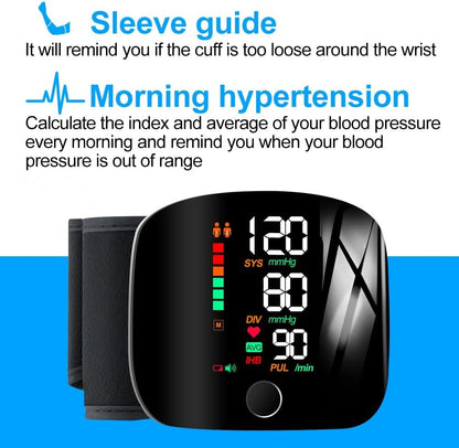 Blood Pressure Monitor Automatic Wrist Machine Large Backlit Display