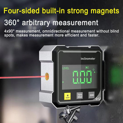 Magnetic Digital Angle Finder with Dual Laser Guide & 360°