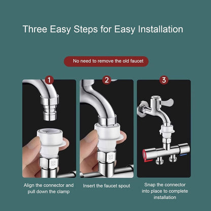Quick-connect Faucet with Independent Dual-control Outlets (G3/4" + G1/2" threads)
