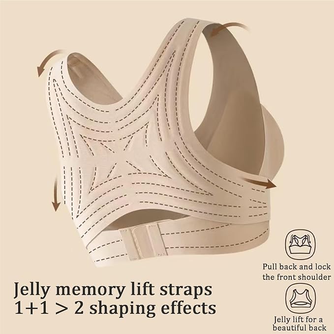 Women Posture Bra Front Closure Seamless Breathable Shaping Adjustable Waist Corrective Back Posture Bras