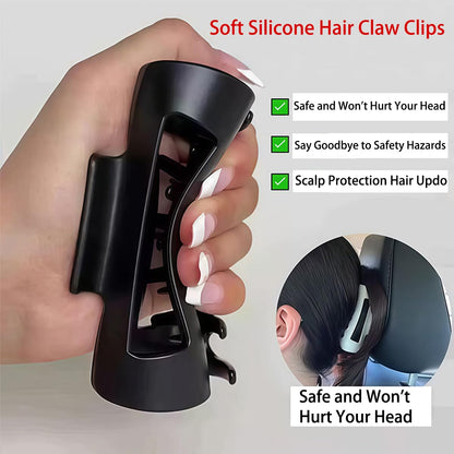 4Pcs Cloud Claw Clips for Women Rectangle Soft Silicone Hair Clip Soft Bump Proof Design