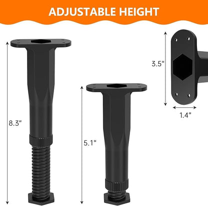 4Pcs Heavy-duty Adjustable Bed Support Legs Furniture Feet