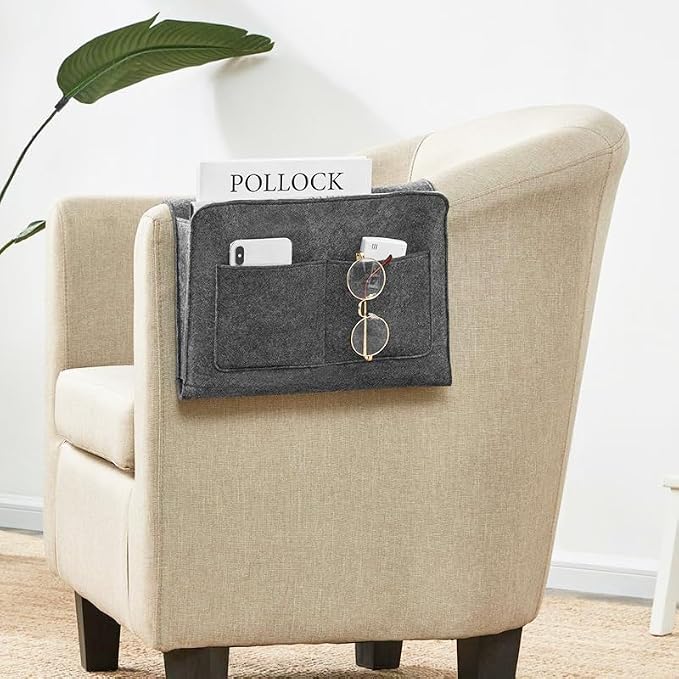 Bedside Caddy, 5 Pockets Felt Bedside Storage Organizer, Hanging Storage Organizer