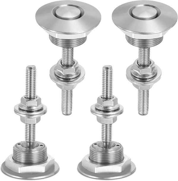 4Pcs 1.25 Inch Universal Aluminum Vehicle Hood Pins Silver Quick Release Lock Latch Bumper License Plate Lock Clip Diameter