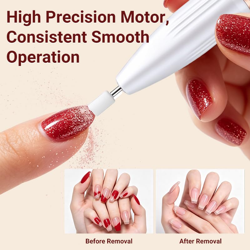 32PCS Cordless Nail Drill Electric Nail File Kit, Rechargeable Efile Set