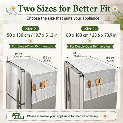 3Pcs Multipurpose Refrigerator Dust Cloth Proof Cover With Storage Pockets Bags