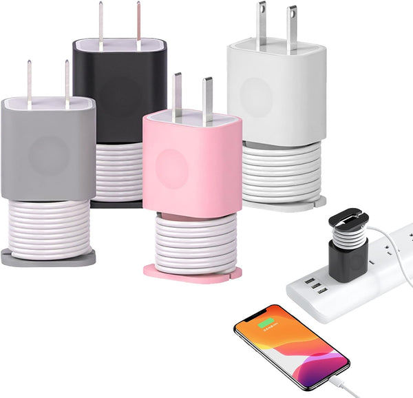 4PCS Silicone Charger Protector, 2 in 1 Silicone Charger Protector