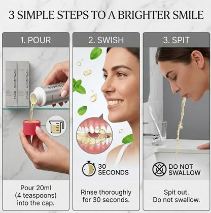 Stain Mouthwash - Alcohol-Free Gunk Removing Oral Rinse for Build-Up Control & Fresh Breath