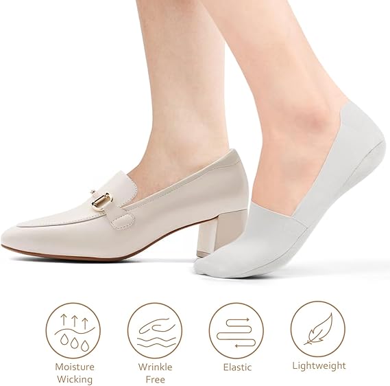 7 Pairs - Summer Thin ice Silk Boat Socks, Cotton Bottom Non-Slip Shallow Mouth Socks