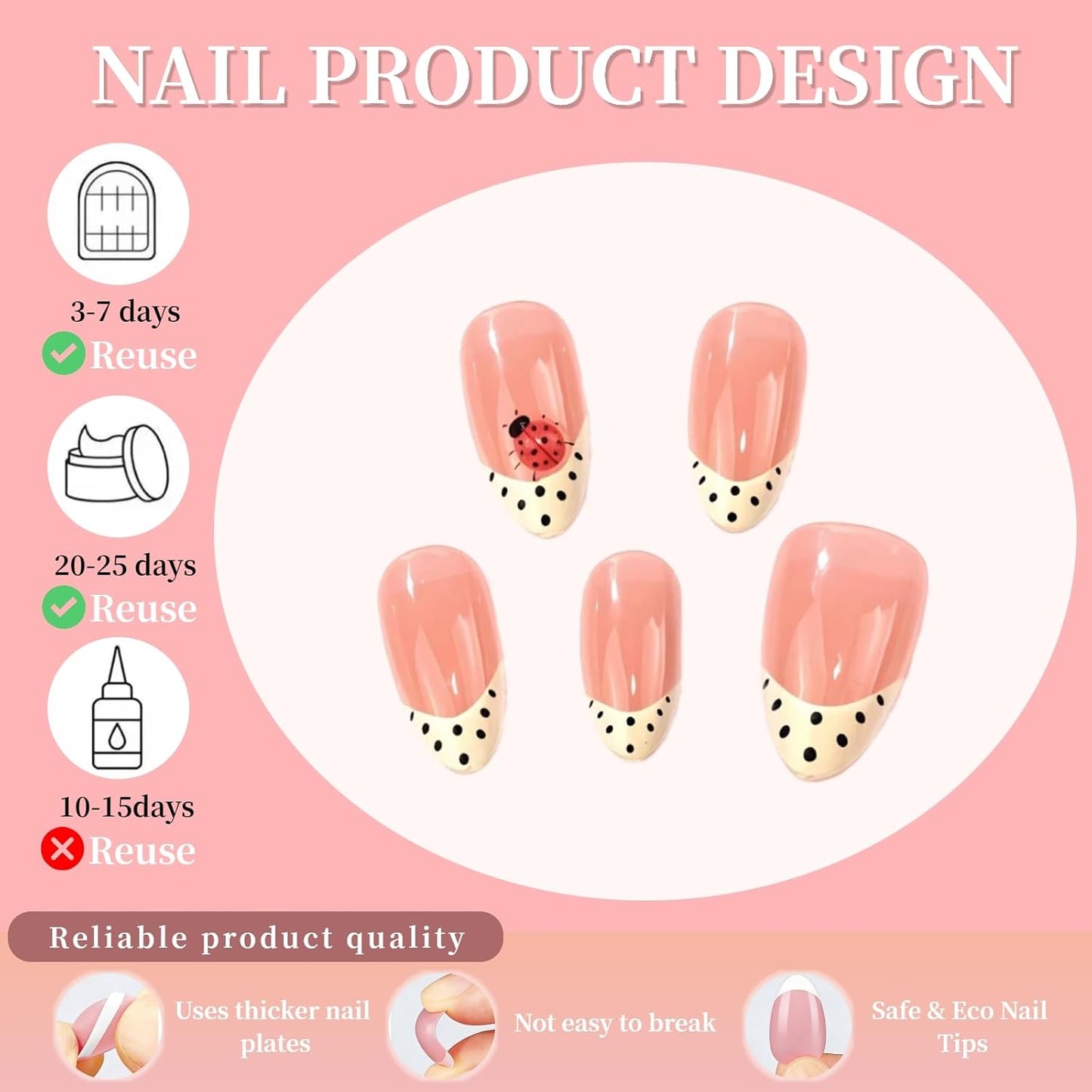 Yellow French Tip Press on Nails Medium Almond Fake Nails