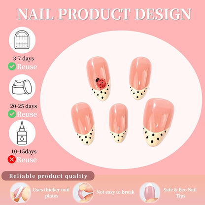 Yellow French Tip Press on Nails Medium Almond Fake Nails