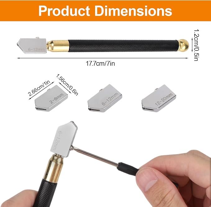2PCS Glass Cutter | Brass Handled TAP Wheel Technology Supercutter