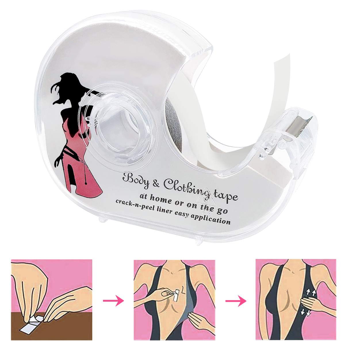 Double Sided Clothing Tape with Dispenser 82 Feet
