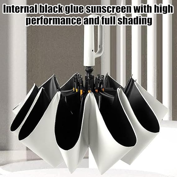 Automatic Folding Umbrella 10 Ribs Portable Windproof & Waterproof Umbrella