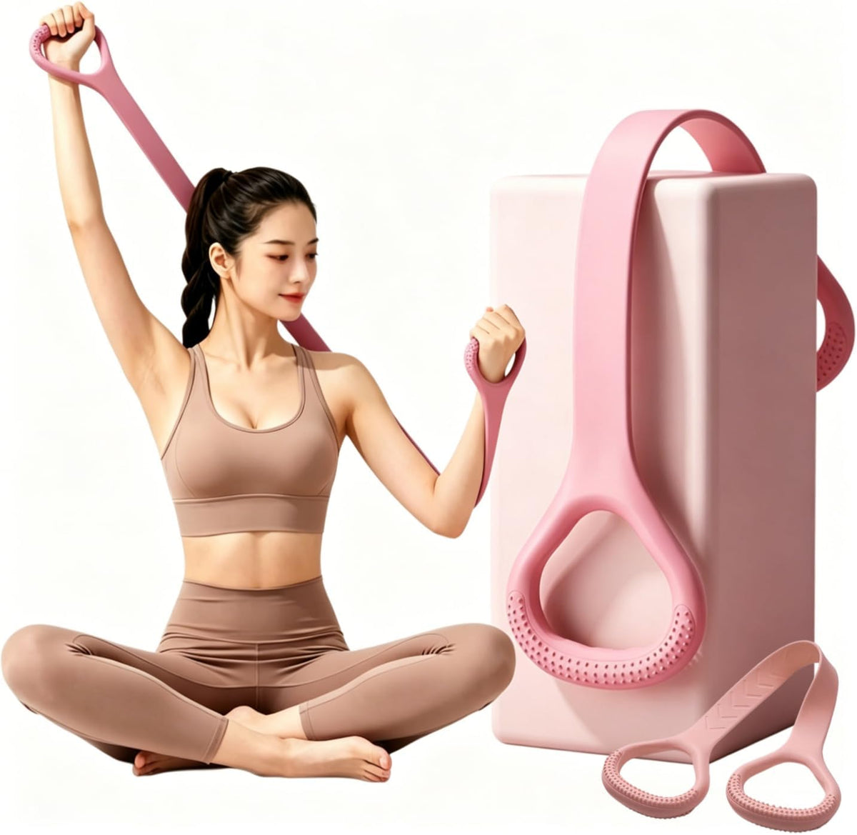 Women's Silicone Figure 8 Resistance Bands - Adjustable Intensity