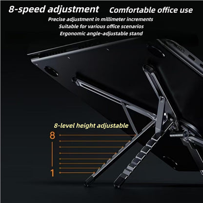 Portable Laptop Stand, 3-in-1 Magnetic Foldable Adjustable, for Desk