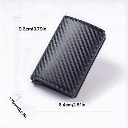 Wallet for Men, Simple Credit Card Holder, RFID Barrier, Pop-Up Business Card Box