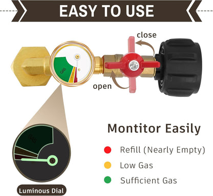 Propane Refill Adapter for 1lb Tanks for Refillable Propane Cylinder