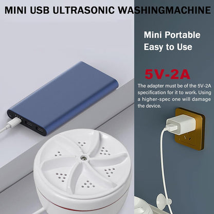 Mini portable USB Washing Machine | Sink Washing Machine Ultrasonic Turbo Washer for Clothes and Dishes