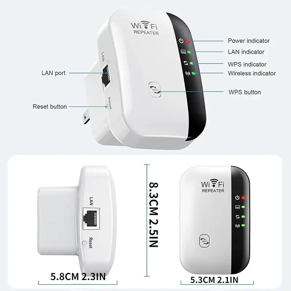 Wireless WiFi Extender, WiFi Extenders Signal Booster for Home Up to 5000 sq.ft and 50 Devices