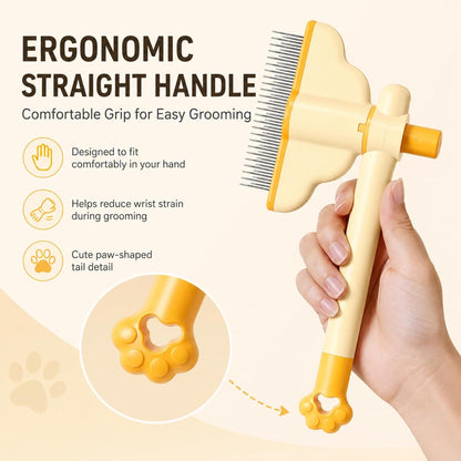 2PCS Flea Comb for Cats Dogs,Stainless Steel Rotate Brush Head Freely