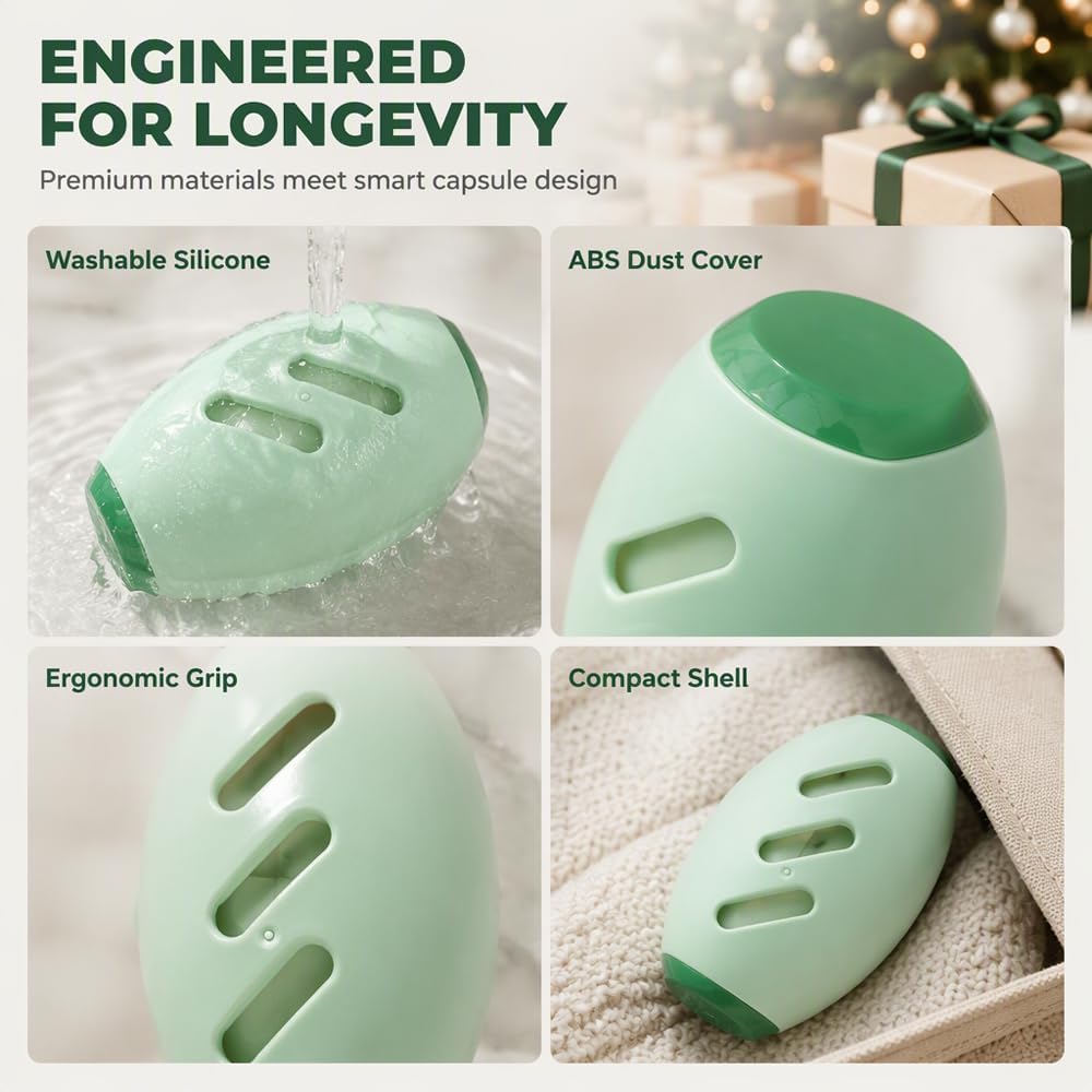 2Pcs Reusable Silicone Lint Roller, Washable Sticky Roller Powerful Adhesion for Pet Hair and Dust Removal